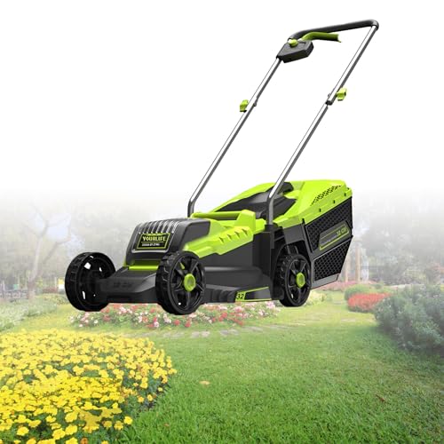 LADECNERHT Cortacésped Eléctrico Inalámbrico (De Empuje) Sin Escobillas De 1600 W con Dos Baterías De Litio De 20 V Y 4 Ah. Baterías Y Cargador Incluidos. Compartimento Doble para Baterías.