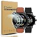 Suoman 3-Pack for Fossil Gen 5 Carlyle HR Screen Protector Tempered Glass for Fossil Men Gen 5 Carlyle HR Smartwatch [2.5D 9H Hardness] [Anti-Scratch]