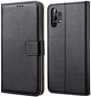 Peakally Compatible with Samsung Galaxy A32 4G Case (NOT for A32 5G), Premium Faux Leather Wallet Case Flip Cover for Samsung Galaxy A32 4G [Card Slots] [Kickstand] [Magnetic Closure]-Black