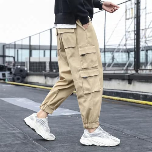 Autumn and Winter Men's Plus Velvet Casual Pants Loose Cuffs Thick Overalls Trousers 7