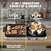 AMZCHEF Double Induction Cooktop with Removable Griddle Pan Non-stick, 1800W 2 burner Portable Induction Stove With Sensor Touch 9 Power Levels, 99 Min Timer, Iron Grey