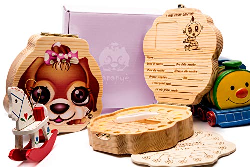 Scatola Portadenti In Legno Per Bambini: Salvadanaio Ricordo Denti Da Latte, Per Compleanno E Baby Shower