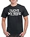 Men's I LOVE MY WIFE...FISHING Black T-shirt (X Large)
