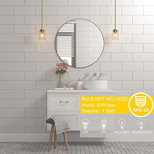 GETINLIGHT Modern Gold Ribbed Glass Pendant Light #TOP29
