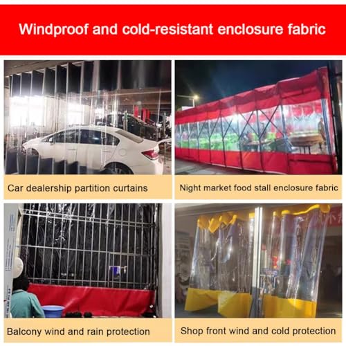 Bâche imperméable pour stopper la pluie sur le balcon avec vinyle transparent anti-vent - 4