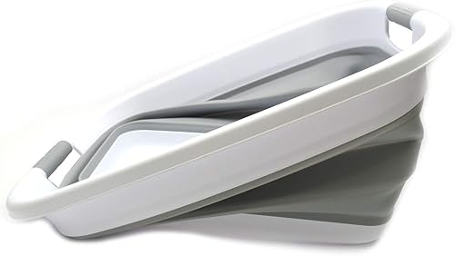 Miniatura 3 de SAMMART - Canasta plegable de plástico para ropa sucia, recipiente de almacenamiento organizador, tina de lavado portátil, para ahorro de espacio