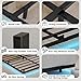 FSJianYi Queen Floating Bed Frame with LED Lights - Modern Metal Platform Bed Frame - Noise Free No Box Spring Needed and Easy Assembly,60W x 80L in
