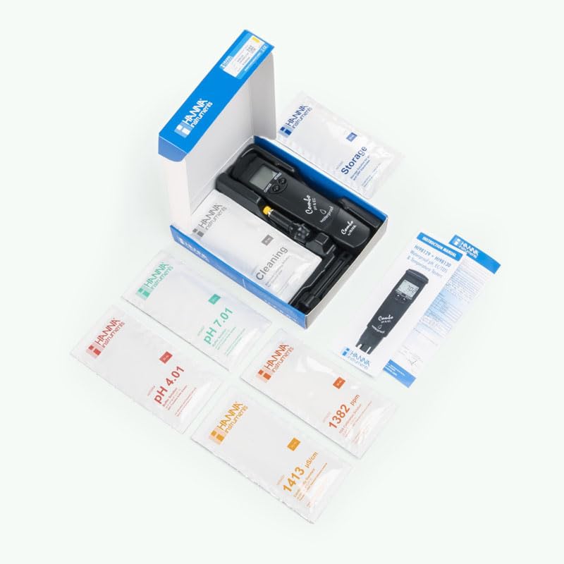 Hanna COMBO Tester HI98129 für pH-Wert, Leitfähigkeit, TDS und Temperatur bis 3999 µS, wasserdicht