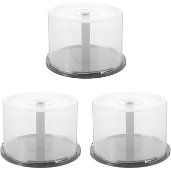 Cabilock CD and DVD Storage Boxes - Pack of 3 - Clear with Lid
