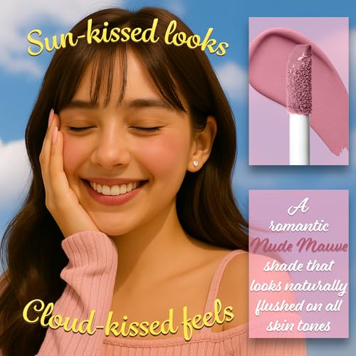 Image of FACES CANADA Cloud Love Liquid Blush - Love Potion 03, 5ml | Soft Rosy Look | Long Lasting | Blends Easily | Blurred Matte Effect | Lightweight | Natural Tint | Cushion Applicator | Niacinamide Infused