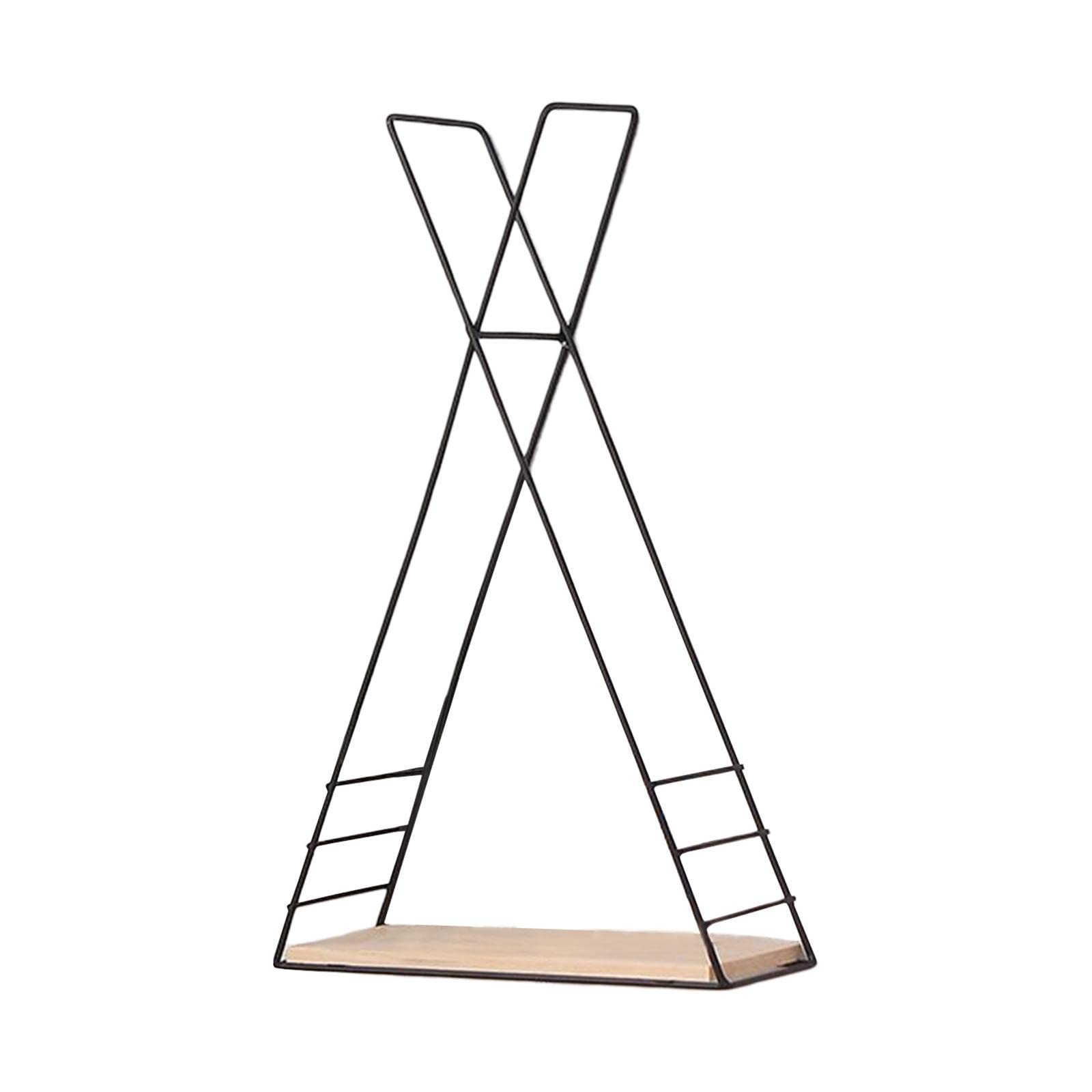Triangular Wall Shelf Wall Mounted Shelves for Window Office Farmhouse BlackHome & Garden|Furniture|Bookcases-image-4