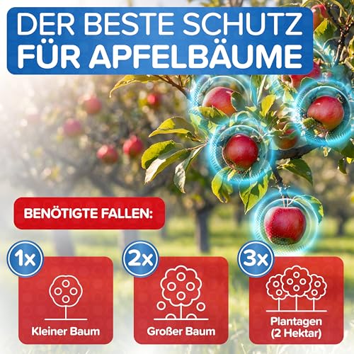 Apfelwickler Pheromonfallen [2 Stück] für wurmfreie Äpfel - Pheromonfalle Apfelbaum mit starkem Lockstoff, Monitoring-Obstmadenfalle wetterfest & unauffällig für Apfelbäume & Obstgärten