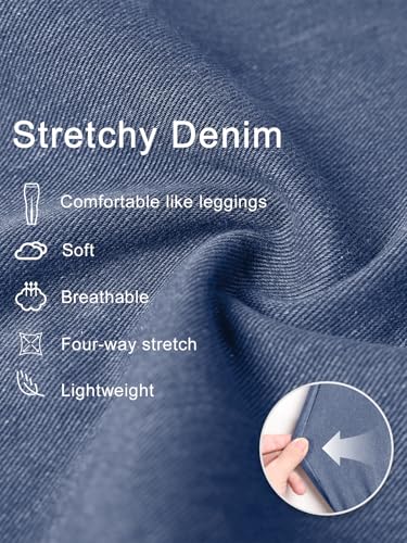 Women's Wide Leg Jeans High Waisted Stretchy Denim Pants Elastic Waist Pull On Sweatpant Jeans Trendy Baggy Loose Light Blue3