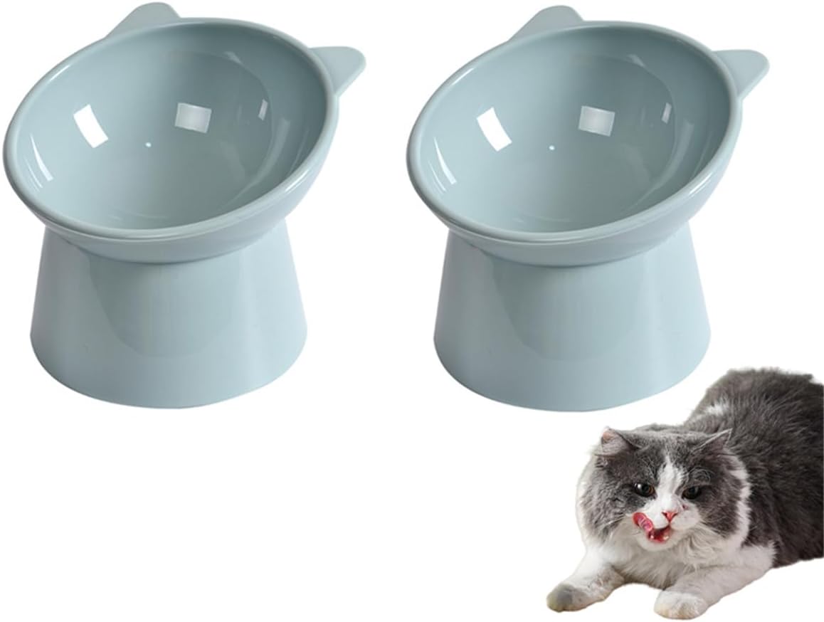 Ergonomic Cat Bowl,45° Tilted Raised Cat Food Bowls,Tilted