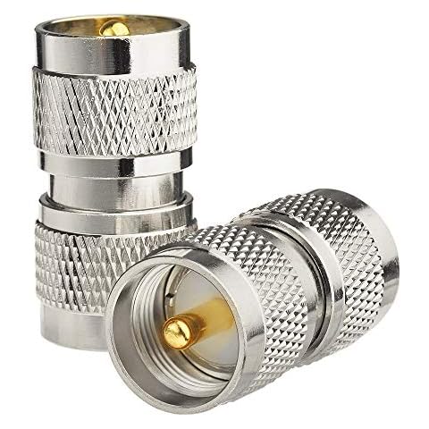 Superbat PL259 Coax Connectors 2-Pack UHF PL259 Male to Male Adapter PL259 Coupler for CB Ham Radio Antenna Dummy Load SWR Meter Cable Cover