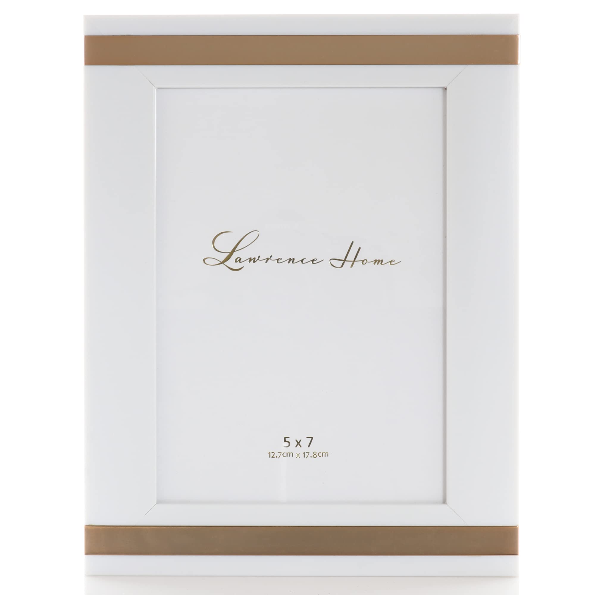 5x7 White and Gold Avant Picture Frame