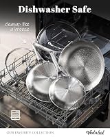 VEDNHOL Titanium Pans set for Cooking, 8"+10"+12" Non-Toxic Skille with Lid — image 6