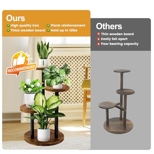 GEEBOBO-3-Tier-Plant-Stand-Indoor-Metal-Wood-Plant-Stands-For-Indoor-Plants-Multiple-Corner-Tiered-Flower-Plants-Shelf-Stand-for-Living-Room-Bedroom-Brown