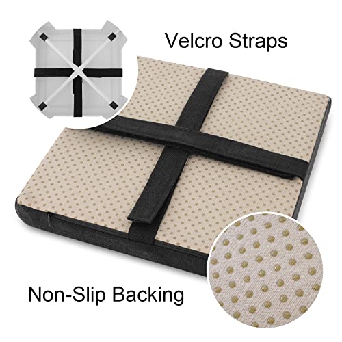 Tromlycs Bar Stool Cushion Square 12X12 Chair Seat Cushion Set Of 4 Textured Barstool Pad With Ties 12 Inch Black #TOP3