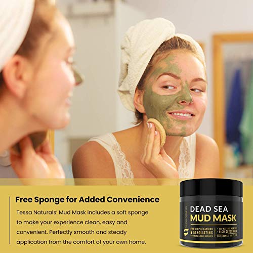 Tn Tessa Naturals Dead Sea Mud Mask - Enhanced With Collagen - Reduces Blackheads, Pores, Acne, & Oily Skin - Visibly Healthier Face & Body Complexion - All Natural Anti-Aging Formula For Women & Men #TOP4
