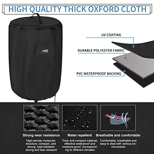 Ithwiu Disc Golf Basket Cover, Double Stitched Seam, Tear And Uv Resistant-420D Heavy Duty Fabric, Waterproof, Sun Protection, Flying Disc Golf Basket Accessories, 27.6" D X 35.43'' H，Black #TOP5