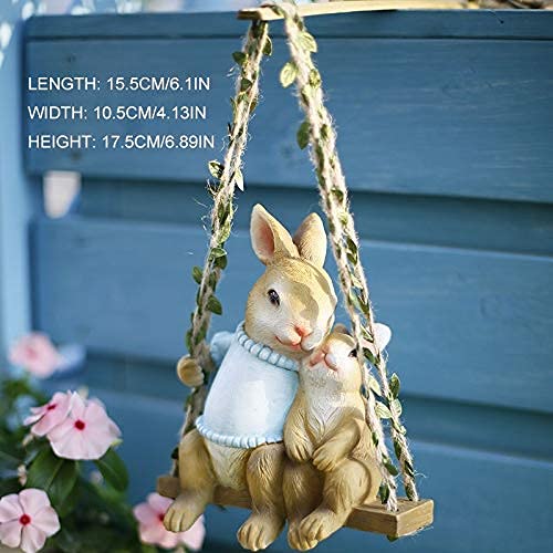 Résine animaux extérieurs lapin suspendu finition premium - 3