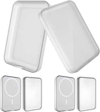 2 Pack Case Compatible with Magsafe Battery Pack Cover, GHIJKL Ultra-Thin TPU Shockproof Case Slim Scratch Resistant Cover Protective Bumper Shell for Magsafe Battery Pack Clear/Clear