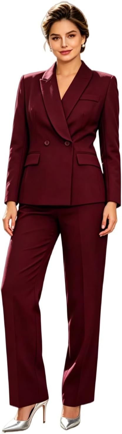 Women's Two Piece Suit Business Blazer Pants Sets for Work Formal Wear