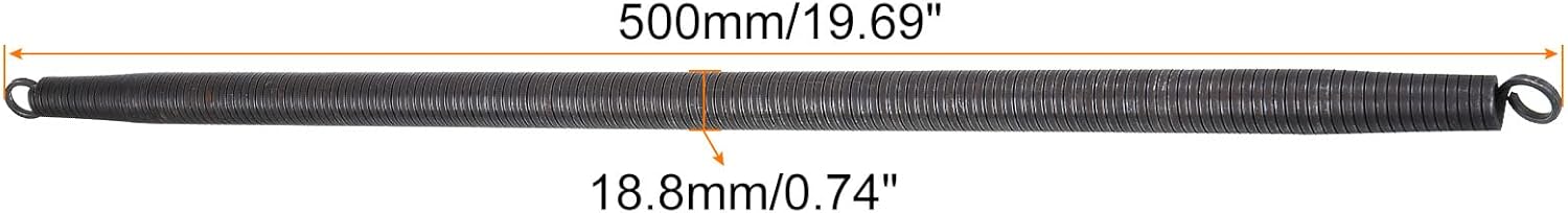 MECCANIXITY Spring Tube Bender OD 18.8mm/0.74" Steel Spring Pipe Bending Tubes 500mm/19.69" Length for 3/4" PVC Pipe(ID 20mm) in Home Renovations,Electrician Wiring Bending(insert-pipe use)