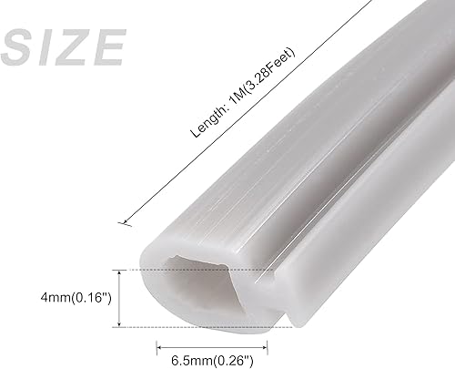 Miniatura 2 de METALLIXITY Burlete de ventana tipo bombilla (0.256 in x 3.3 ft), 1 unidad, tira de sellado de silicona para montaje en ranura en T, para ventana de