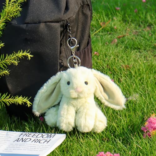 Image of Apricot Lamb Cute Toys Plush Rabbit Stuffed Animal Soft for Kids Bag, Purse, Backpack, Handbag (4.7 Inches)