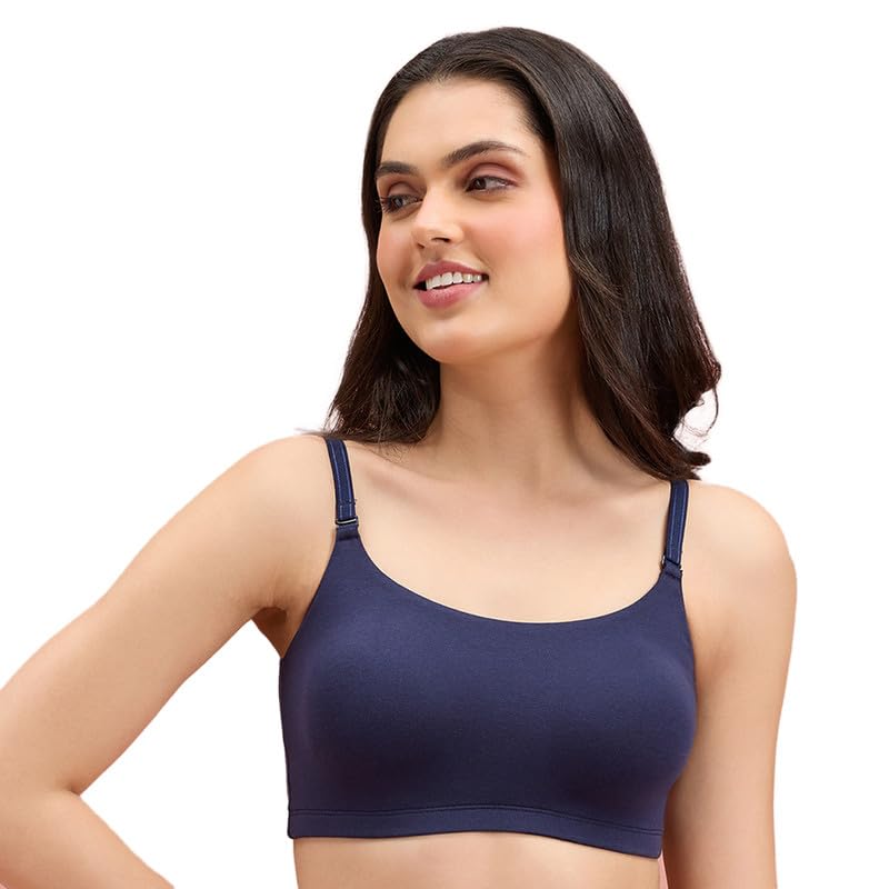 NYKD Everyday Wireless & Non-Padded Easy Breezy Slip-On T-Shirt Cotton Bra for Women with Full Coverage - NYB165