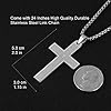 HZMAN Stainless Steel Cross Necklace for Men Women Inspiring Lord's Prayer Cross Pendant Jewelry Gift (Silver) #4