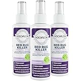 3-Pack Bed Bug Killer Spray Travel Size TSA Approved Repels & Prevents Bed Bugs Dust Mites Lice & Fleas with Natural Essentials Oils - 3 Fl Oz