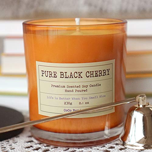 100% Soy, Highly Scented, Hand Poured Soy Candle, 8.1 Oz (Pure Black Cherry) #TOP2