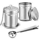 House Again Tea Infuser (2 Pack with Scoop), Extra Fine Mesh Tea Infusers for Loose Tea, 18/8 Stainless Steel Tea Strainer with Extended Chain Hook, Tea Steeper for Brew Tea, Spices & Seasonings