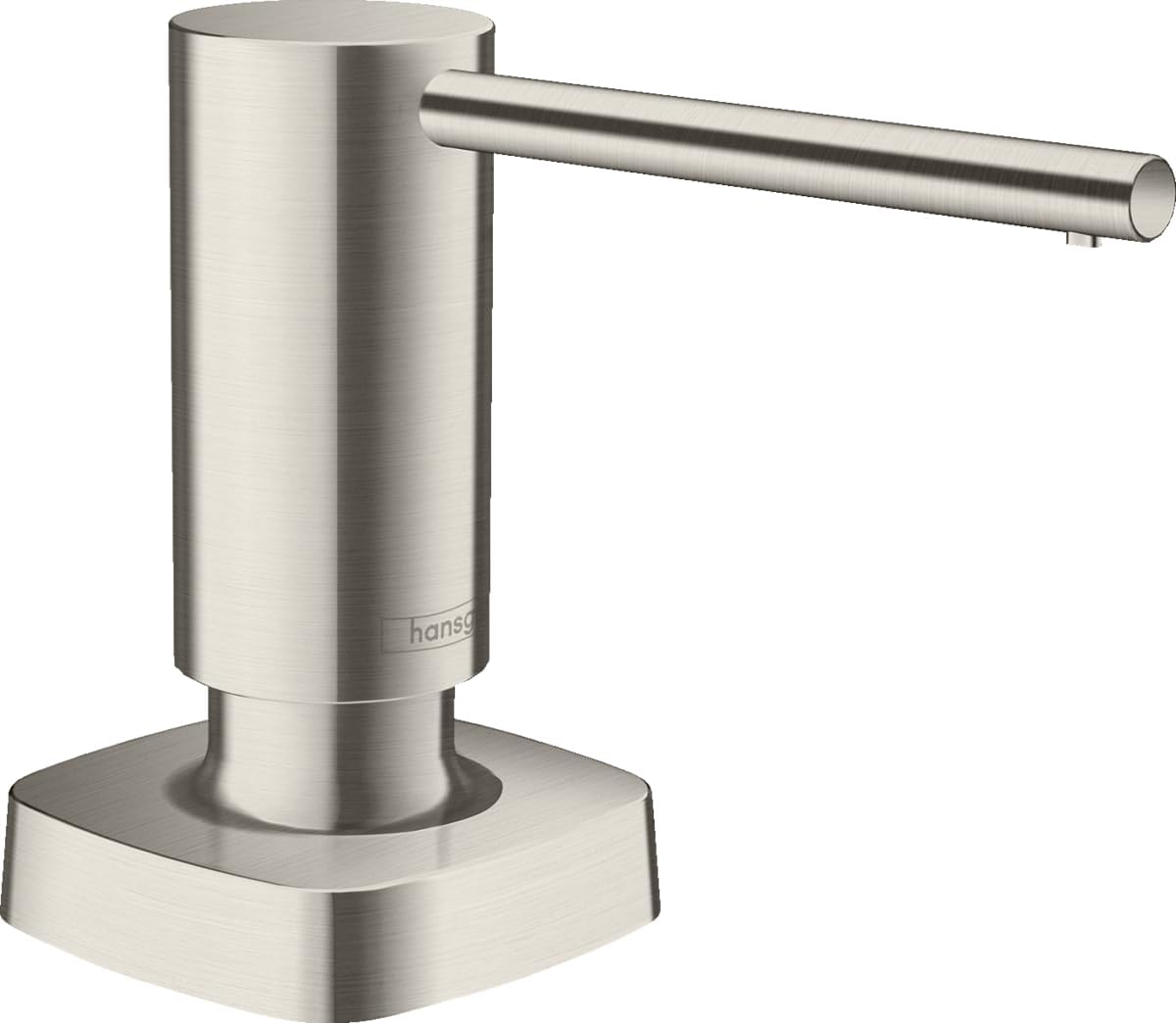 hansgrohe Focus Stainless Steel High Arc Kitchen Faucet with Pull Down Sprayer, Metris Stainless Steel Soap Dispenser