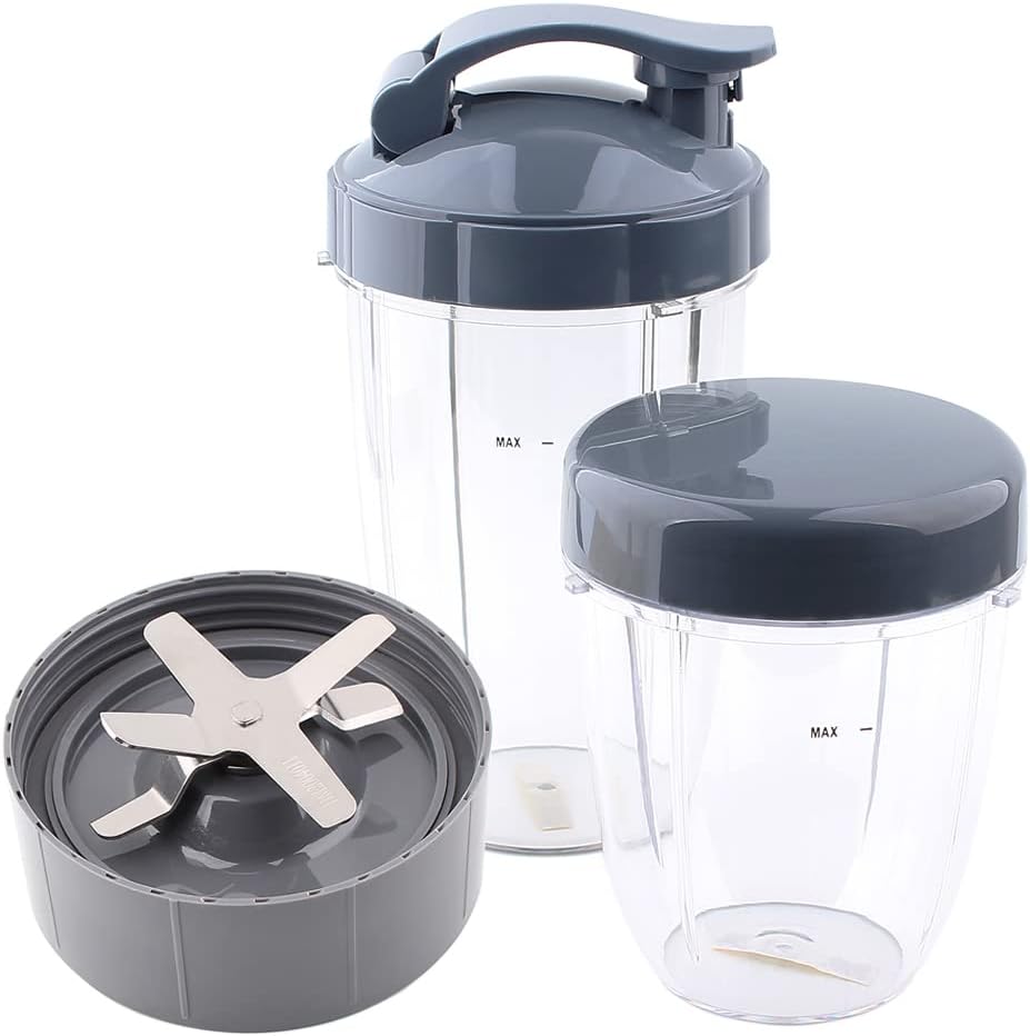 Replacement Parts Blade with cups and lids, Compatible with NutriBullet 600W and 900W Blender