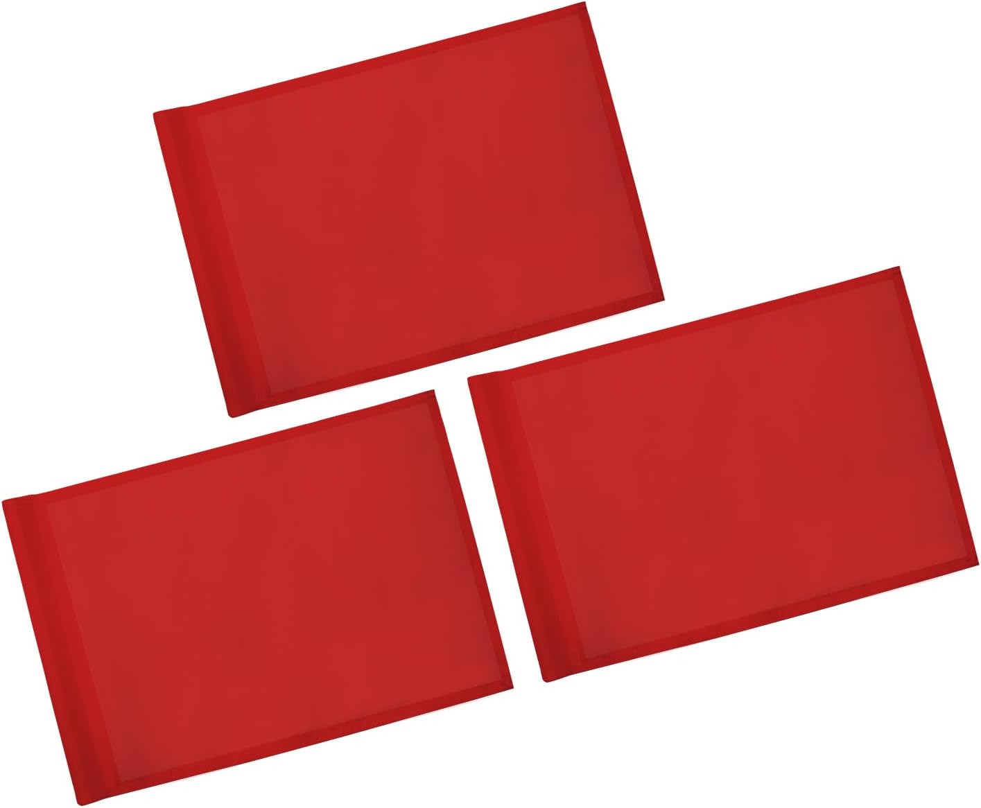 KINGTOP Golf Flag 20x14 Inch - Plain Red, 420D Nylon, Tube Inserted - Standard Putting Green Flags for Driving Range, Backyard Practice, Golf Courses, Country Club, 3-Pack