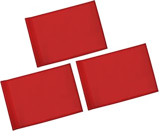 KINGTOP Golf Flag 20x14 Inch - Plain Red, 420D Nylon, Tube Inserted - Standard Putting Green Flags for Driving Range, Backyard Practice, Golf Courses, Country Club, 3-Pack