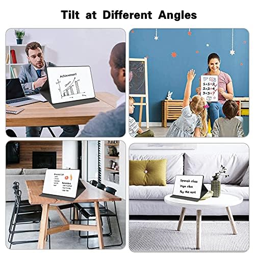 Magnetisches Whiteboard Messageboard Mini Portable Folding Small whiteboard Portable Home Office Message Double-Sided Writing Board 11.8x7.8 In（Schwarze Produkt ohne Trockenlöschtafel ）