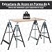 HOMCOM Set de 2 Andamios Caballete Telescópico Altura Ajustable Plegable Metálico Forma...