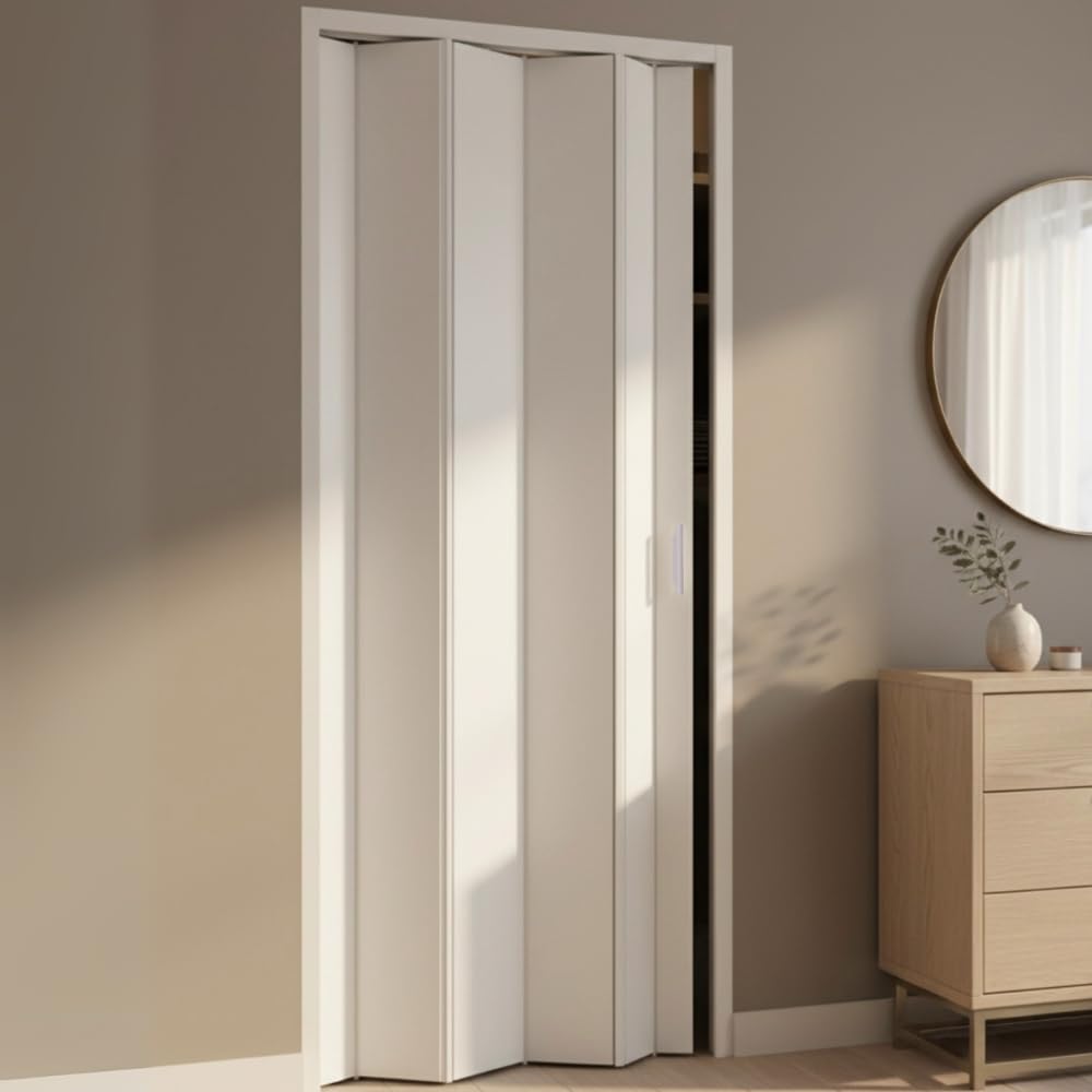 ROLLPLAST PINTO Porte pliante intérieure PINTO, modèle extra standard, en PVC, réversible et réglable, à monter soi-même, fabriquée Italie, ameublement, blanc 83 x 214 cm