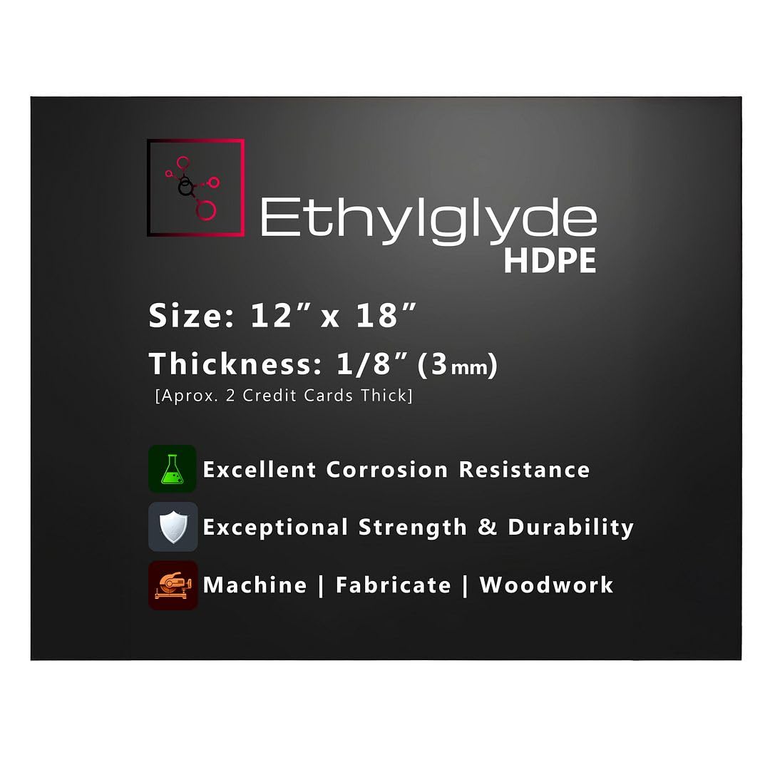Black HDPE Sheet - 12" x 18" (1/8" Thick) -1
