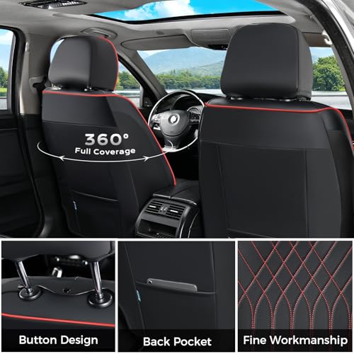 FLORICH Car Seat Covers Front Seat, Leather Seat Covers for Cars, Car Seat Protector Waterproof, Universal Automotive Seat Covers, Front Car Seat Cover Fit for Most Sedans SUV Pick-up Truck by FLORICH - Image 2