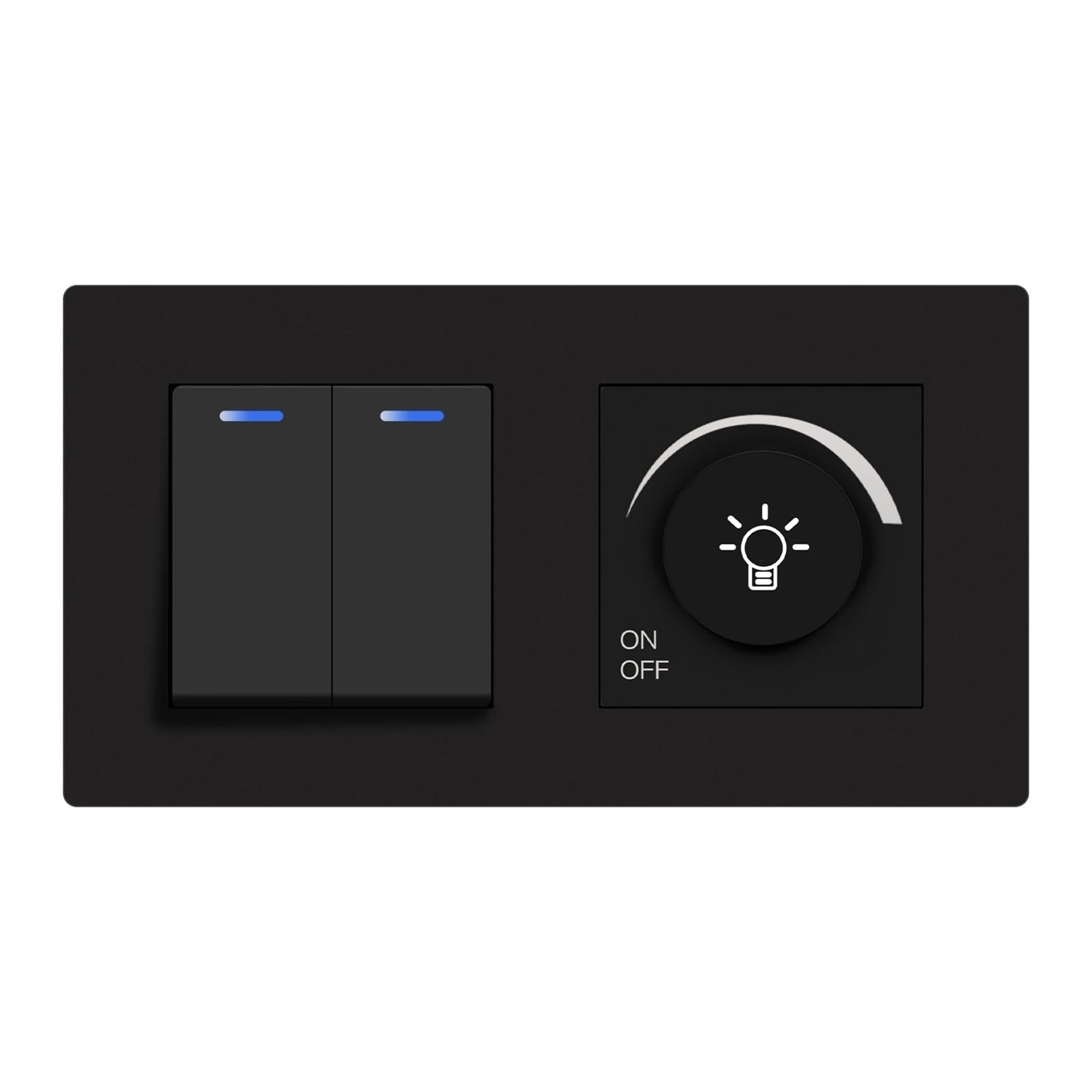 Variatore di luce standard con pulsante rotante, dimmer regolabile in luminosità, alloggiamento in plastica. (Dimmer Socket White)