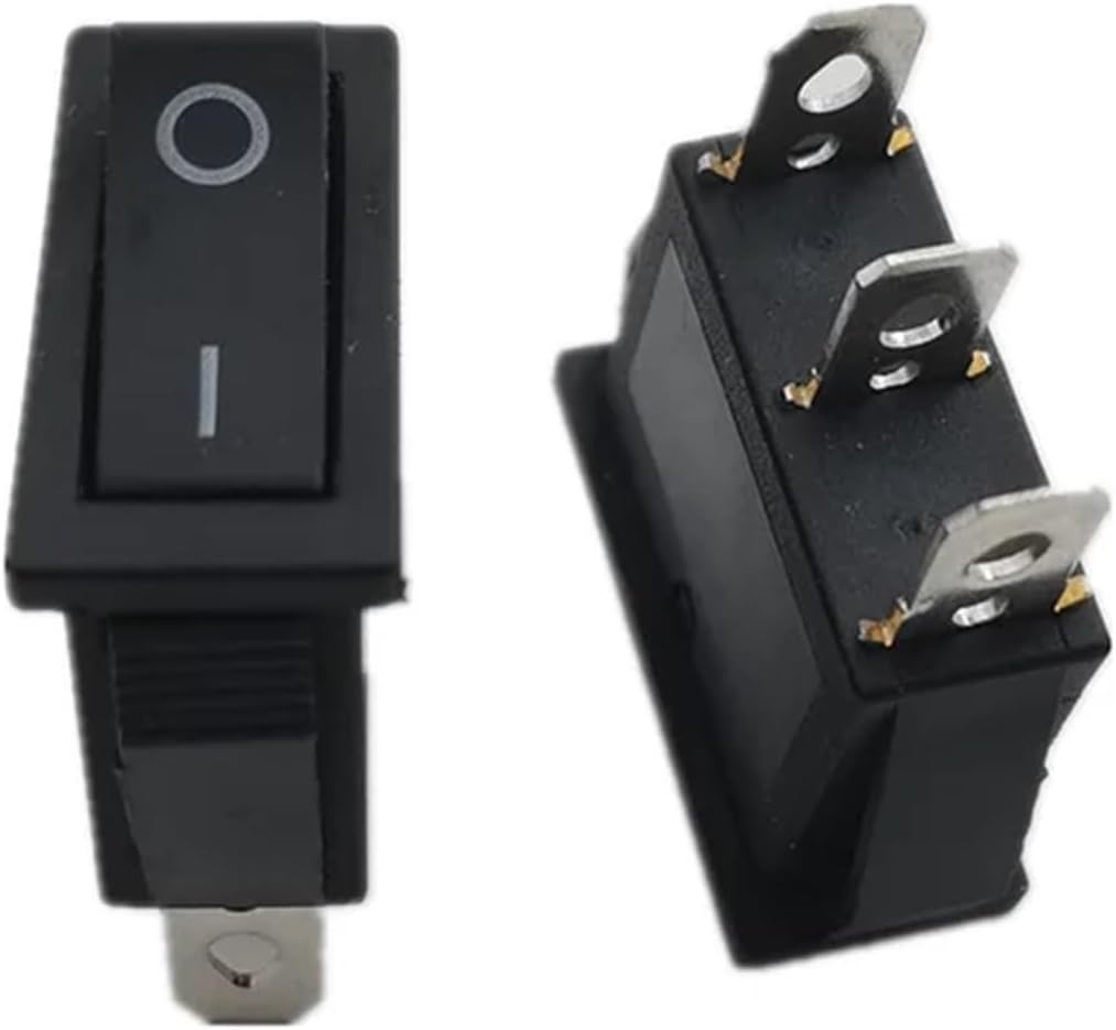 KCD3 2 Position 3 PinRocker Switch ON-Off Electrical Equipment with Light Power Switch 16A 250VAC/ 20A 125VAC 35mm*31mm*14mm(Black-2d)