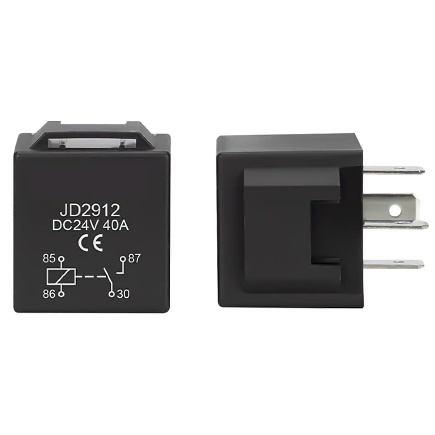 4 5 Pin 4P 5P 40A Waterproof Car Relay Long Life Automotive Relays Normally Open DC 12V/24V Relay for Head Light Air Conditioner (JD2912-24V-40A-4Pin)