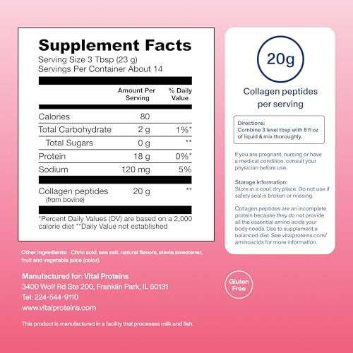 Image of Vital Proteins Strawberry Lemonade Collagen Peptides Powder - 11.34oz