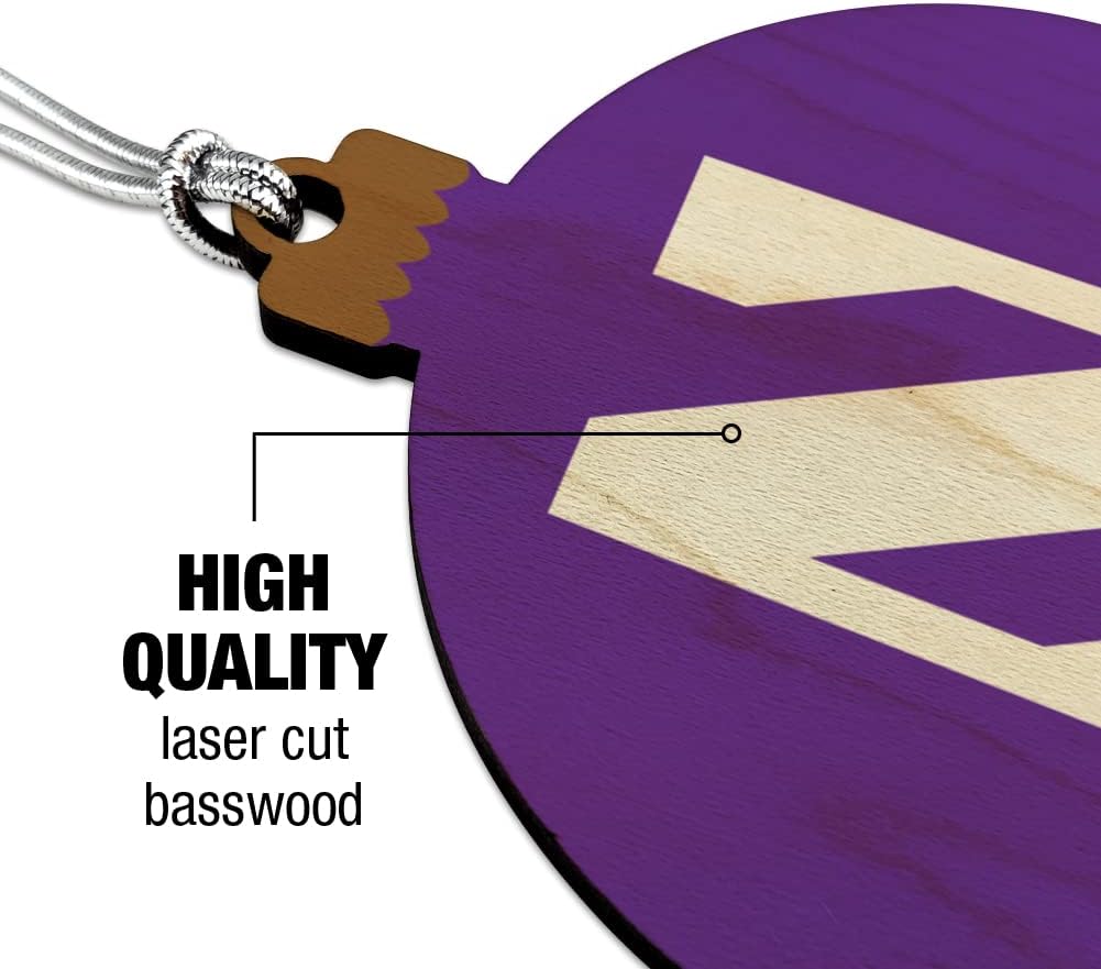 GRAPHICS & MORE Northwestern University Primary Logo Wood Christmas Tree Holiday Ornament - Image 3